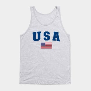 USA Star United States of America with the flag below the text word Tank Top